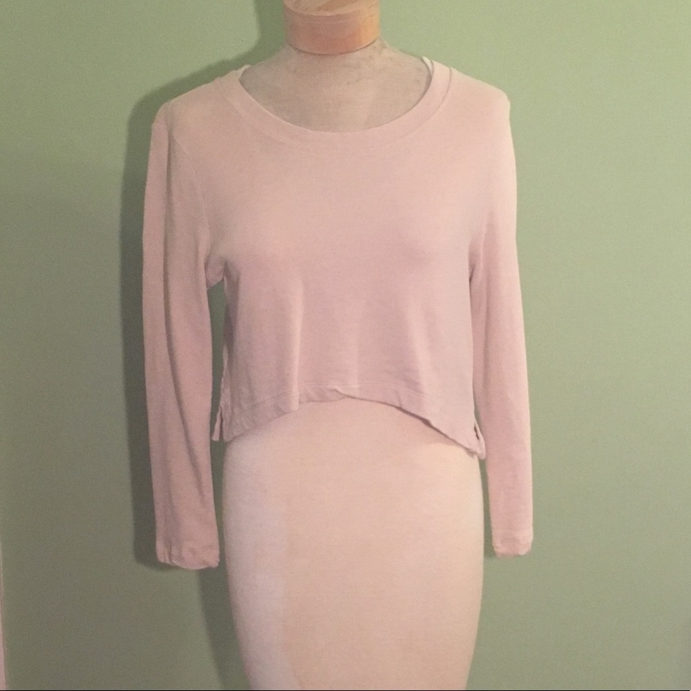 Tan Long sleeve crop top